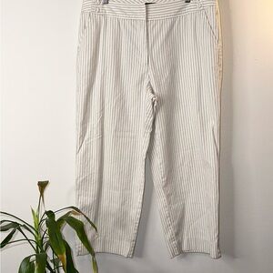 Women’s Vertical Black and White Striped Capris Pants